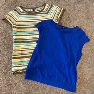 LAFAYETTE 148 New York short sleeve tops blue and stripes large